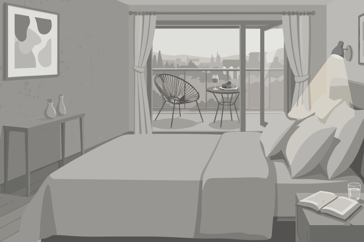 1 King Bed, City View